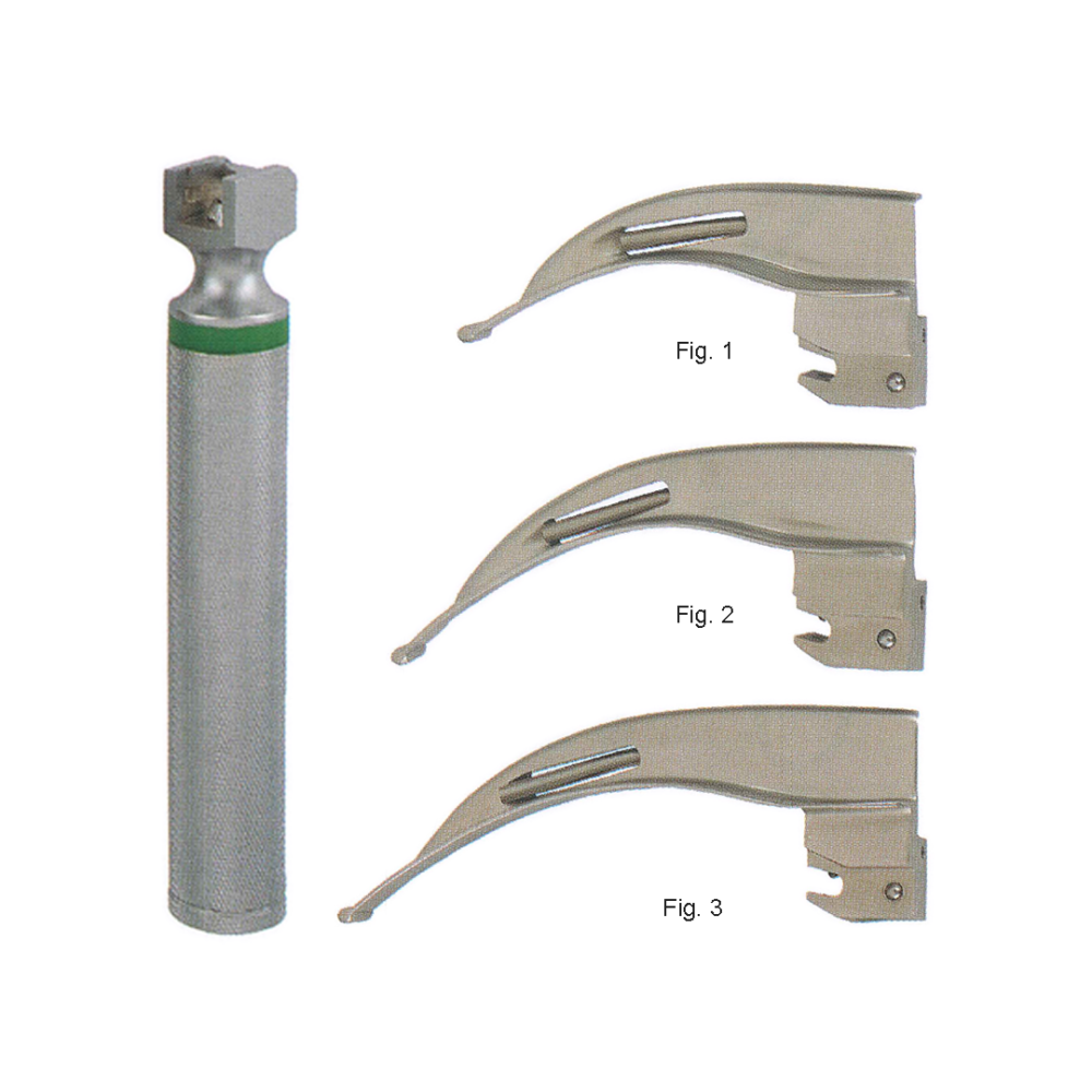 Mc-Intosh Fiber Optic Laryngoscope Set – Standard, 1, 2, 3 Blades (MB1-036)