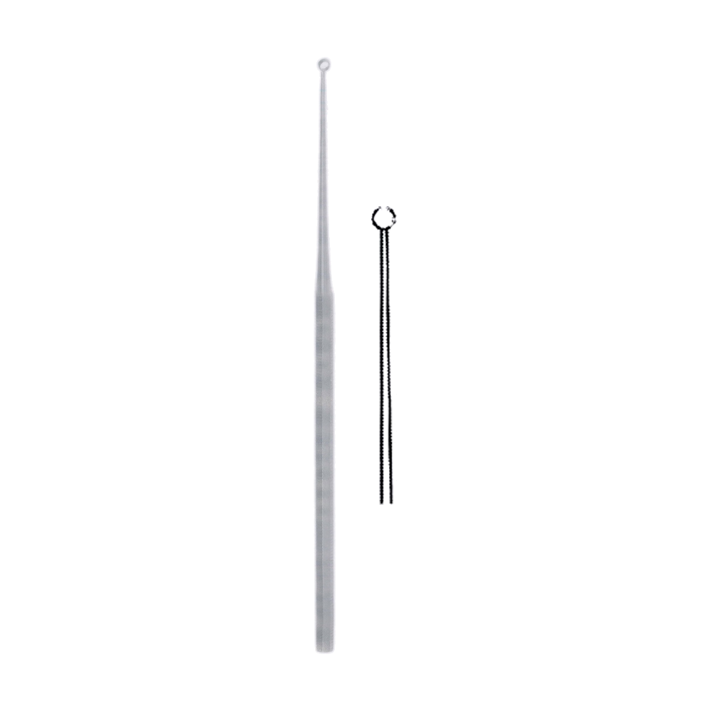 Buck Ear Curette 16.5 cm, 6 1/2", Curved, Sharp (MB10-075)