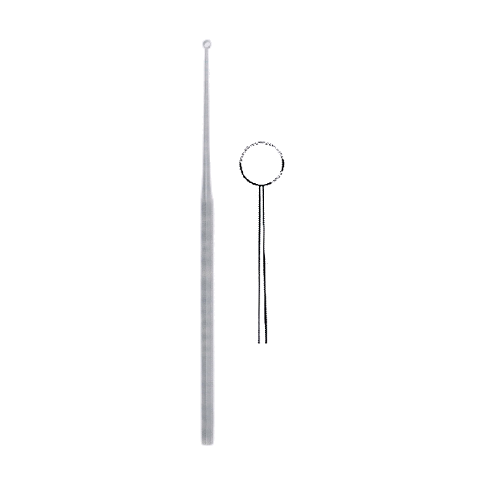Buck Ear Curette 16.5 cm, 6 1/2", Curved, Sharp (MB10-082)