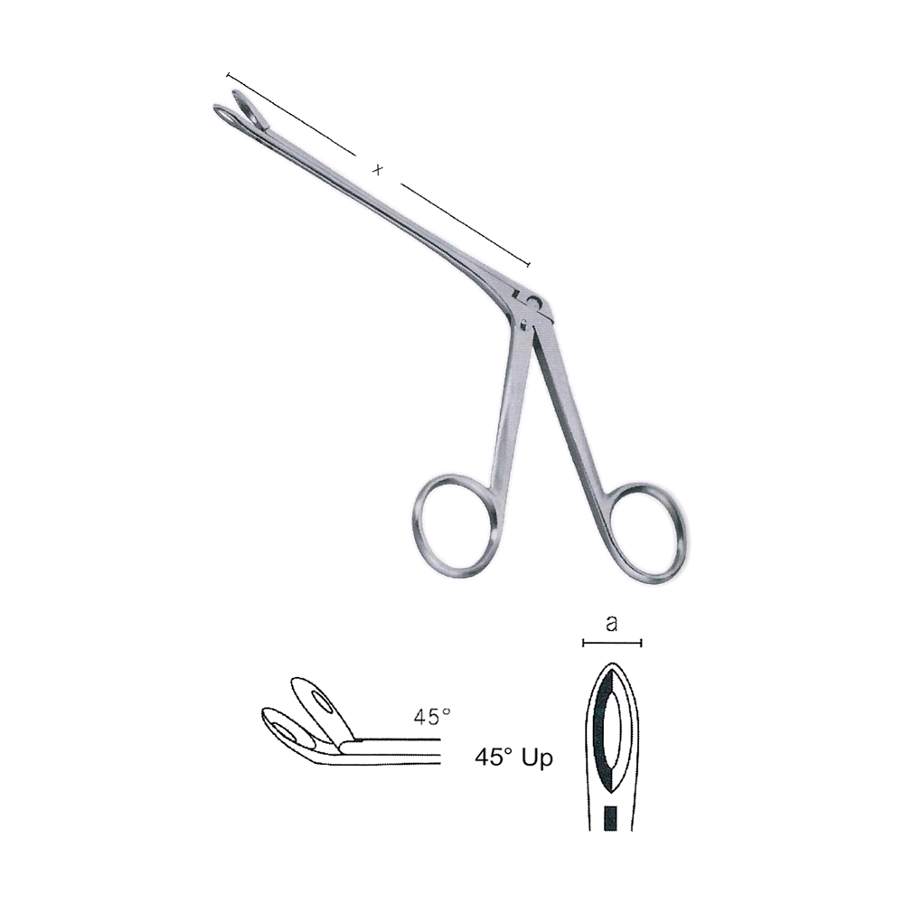 Well Blakesley Laminectomy Rongeurs 12 cm, 4 3/4", 45° Up, Fig. 4, 5.0mm (MB11-212)
