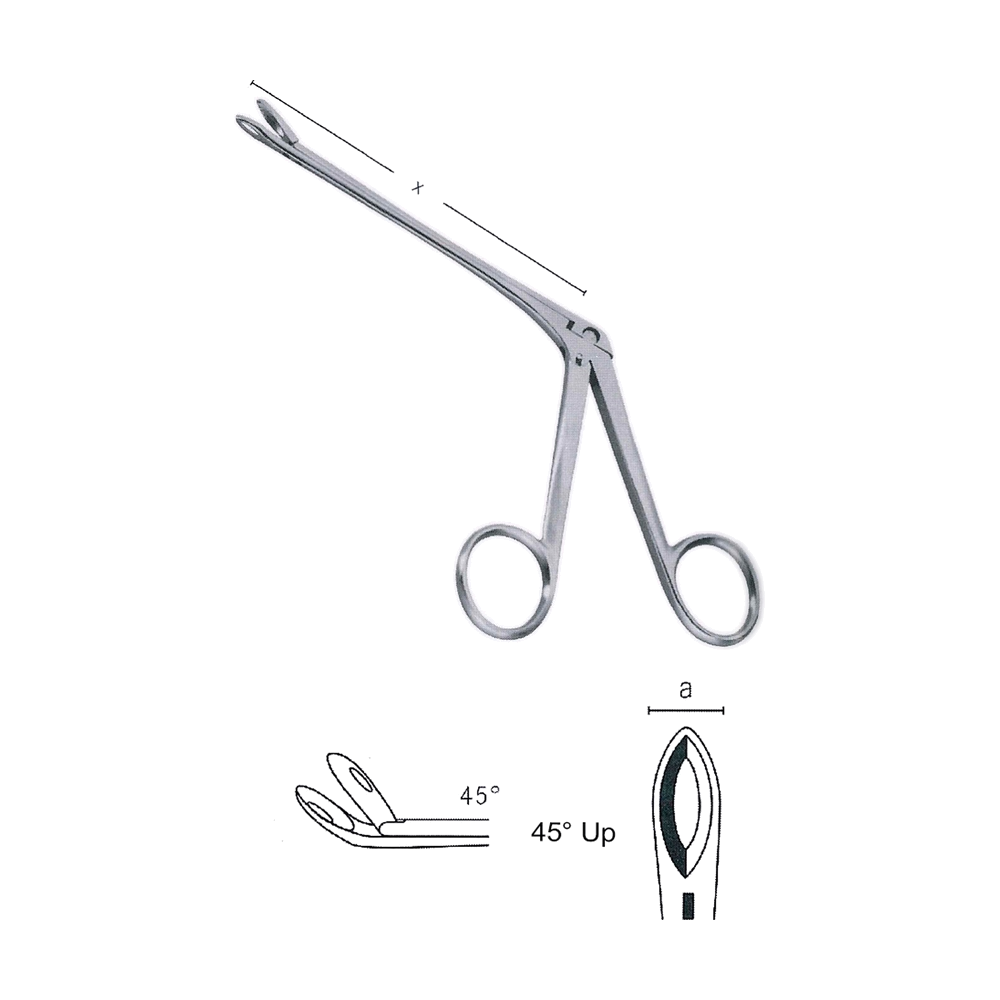 Well Blakesley Laminectomy Rongeurs 18 cm, 7", 45° Up, Fig. 5, 5.5mm (MB11-221)