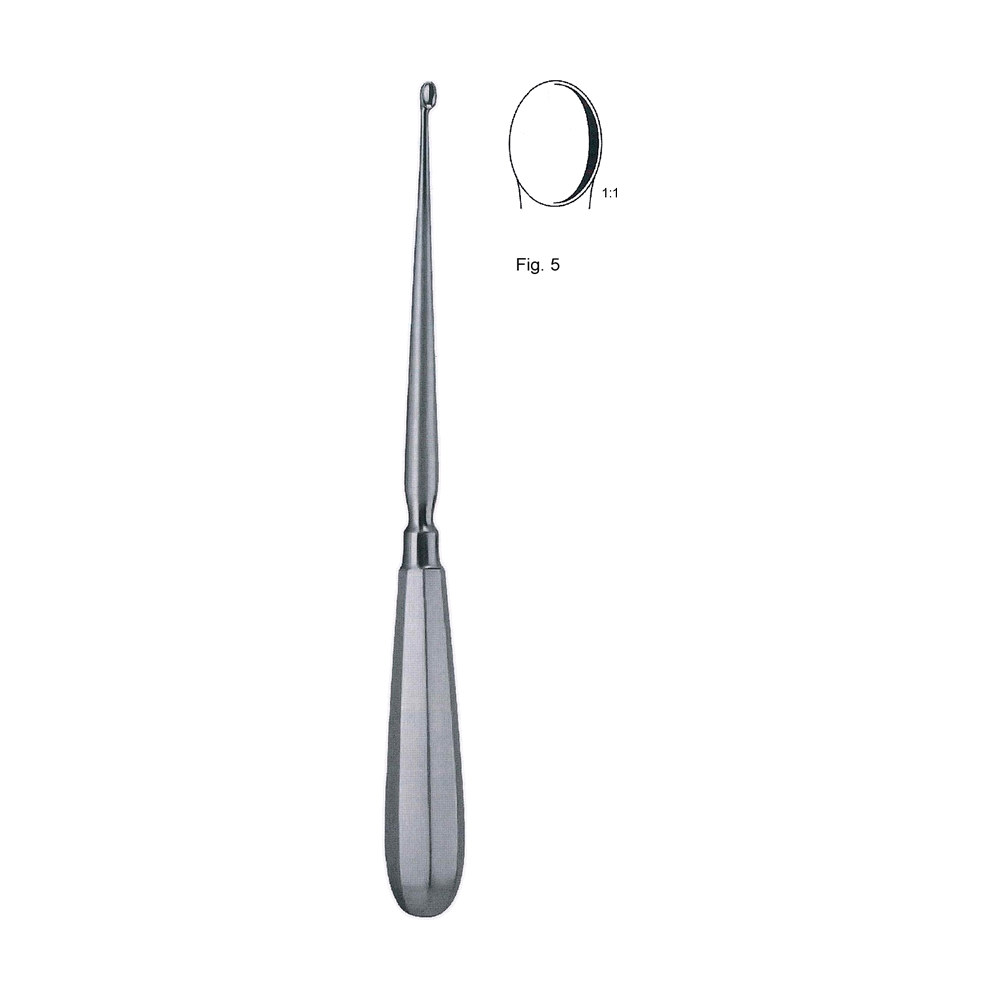 Schröder Uterine Spoon Fig. 5 – 25.0 cm, 9 3/4″, Sharp, rigid (MB13-500)