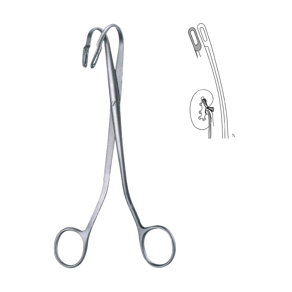 Randall Kidney Stone Clamps Forceps 23 cm, 9″ – Quarter Curved (MB14-001)