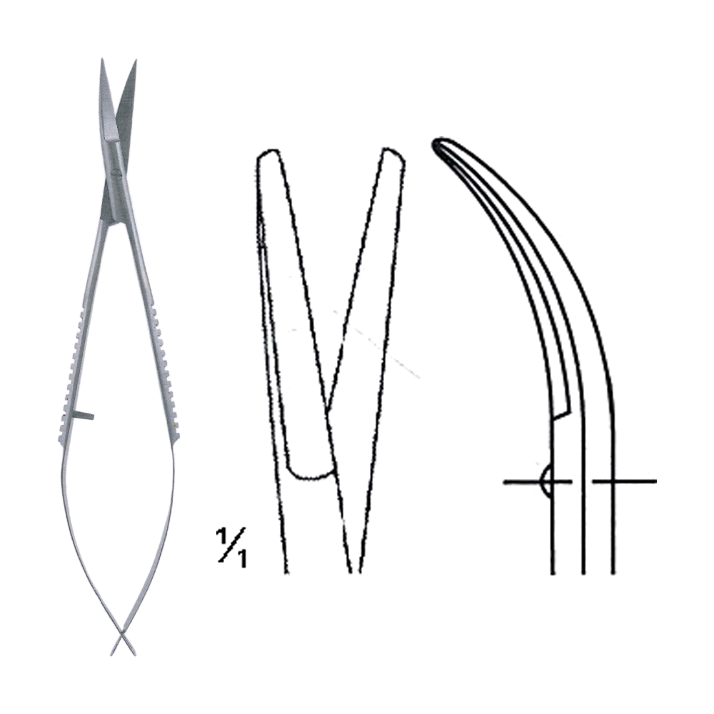 Castroviejo Scissors 11.4 cm, 4 1/2", B/B Cvd. (MB4-292)