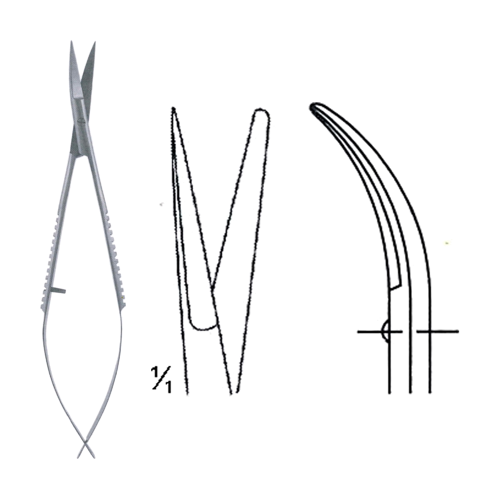 Castroviejo Scissors 11.4 cm, 4 1/2", S/B Cvd. (MB4-294)