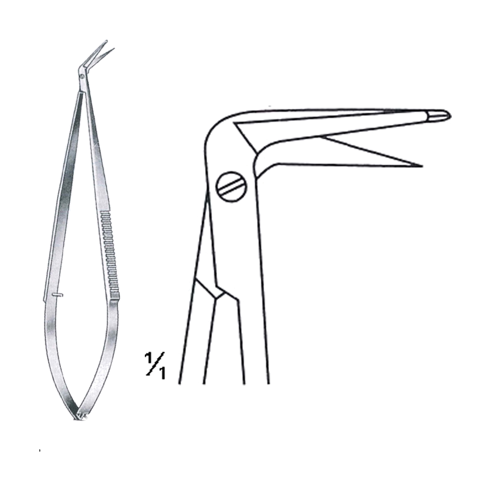 Micro Scissors 18 cm, 7", 90° (MB4-329)