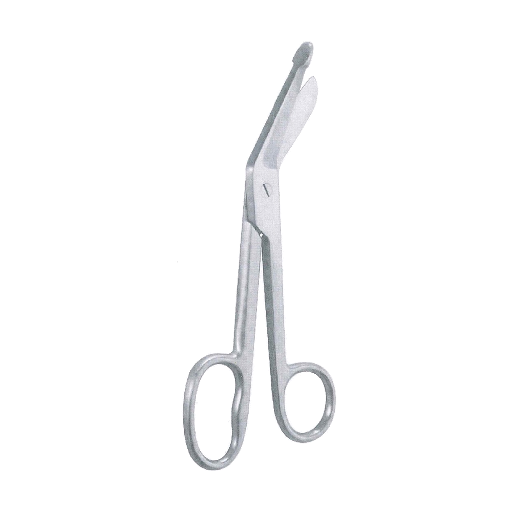 Lister Bandage Plaster Scissors 9 cm, 3 1/2", One Large Ring, Angled Probe End (MB4-404)