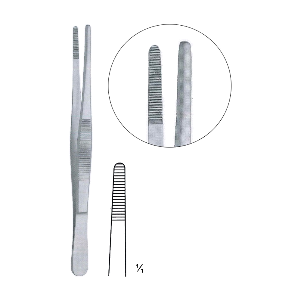 Standard Dressing Forceps 10.5 cm, 4 1/4", Serrated (MB5-001)