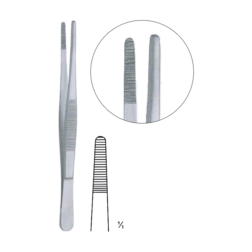 Standard Dressing Forceps 11.5 cm, 4 1/2", Serrated (MB5-002)
