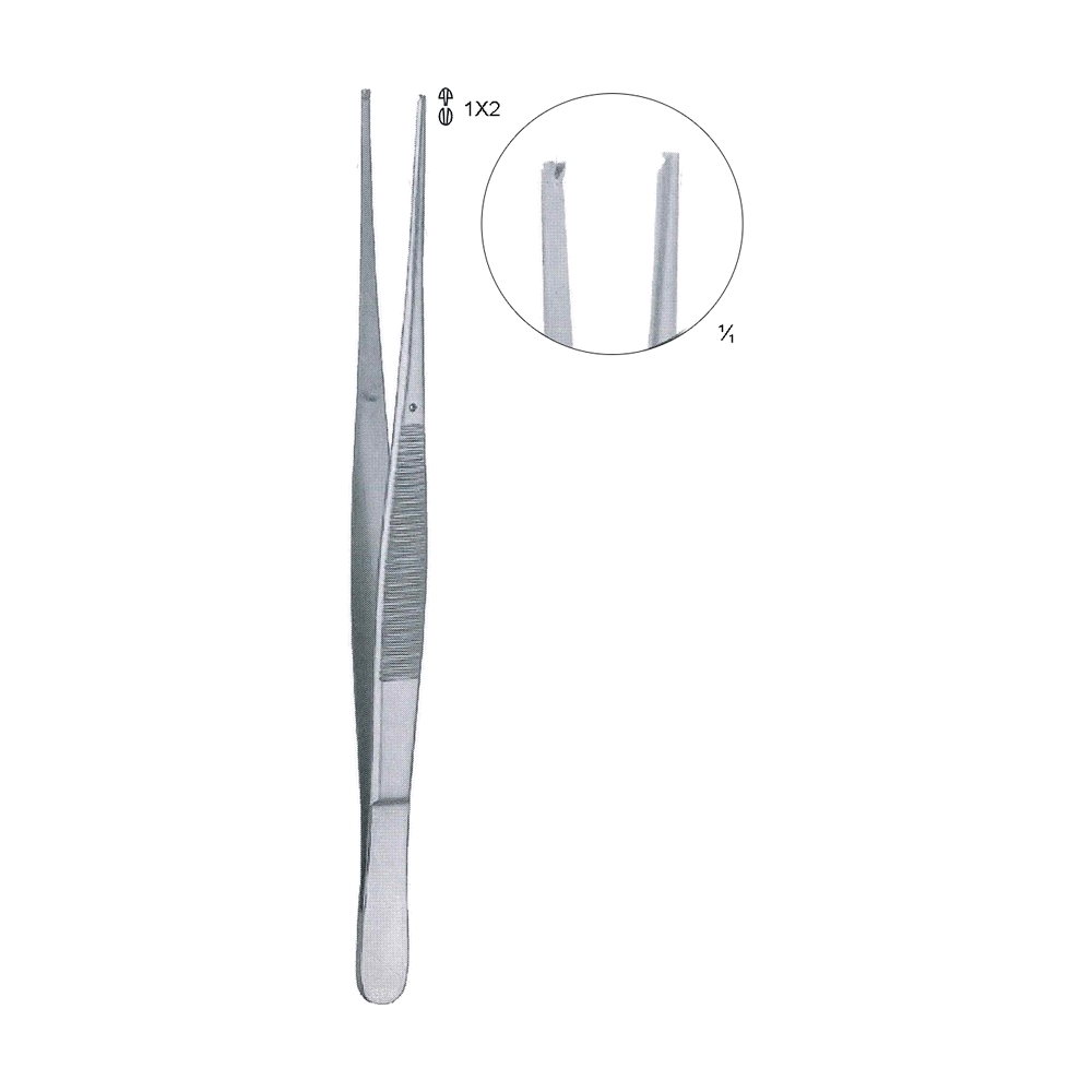 Potts-Smith Tissue Forceps 1x2 Teeth 17.5 cm, 7", Straight (MB5-071)