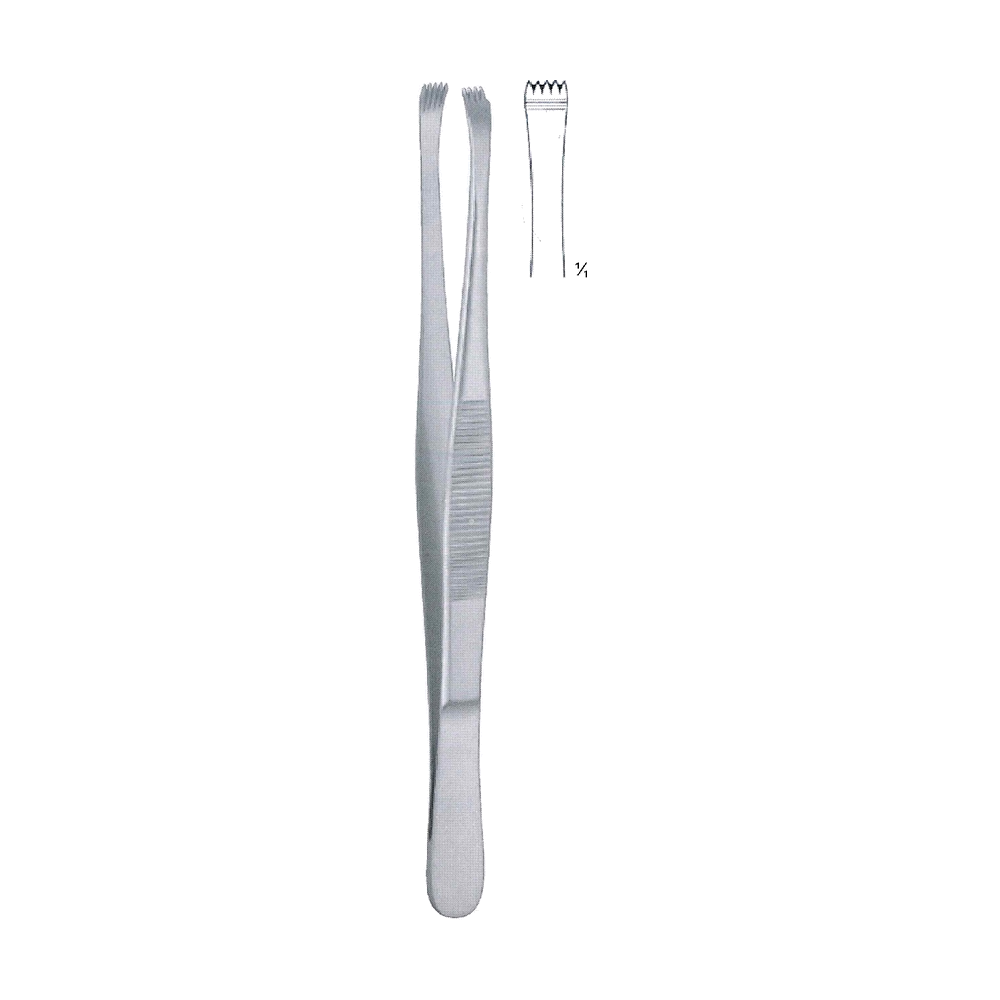 Stone Tissue Forceps 4x5 Teeth 15.2 cm, 6" (MB5-082)