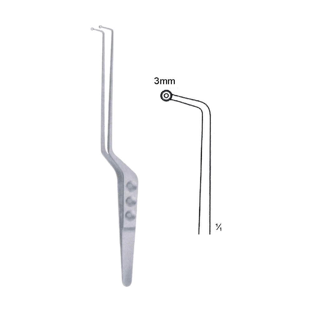Samii Forceps 24 cm, 9 1/2", Spoon-Shaped Jaws Left, 3 mm Hole (MB5-175)