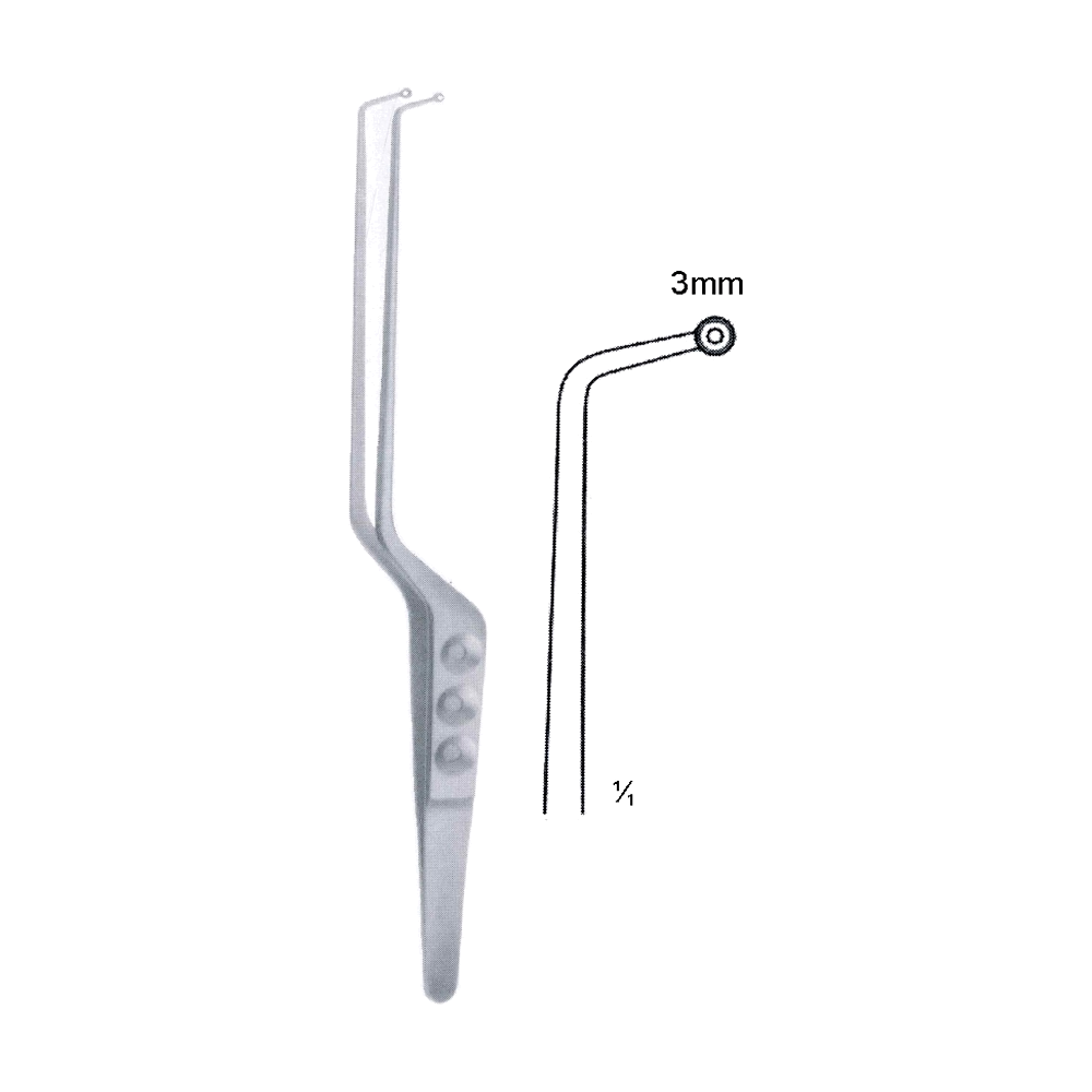 Samii Forceps 24 cm, 9 1/2", Spoon-Shaped Jaws Left, 3 mm Hole (MB5-178)