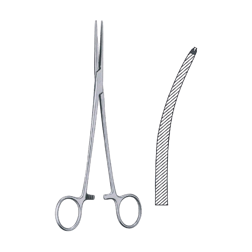Bengolea Haemostatic Tissue Forceps 24.5 cm, 9 3/4", Curved (MB6-136)