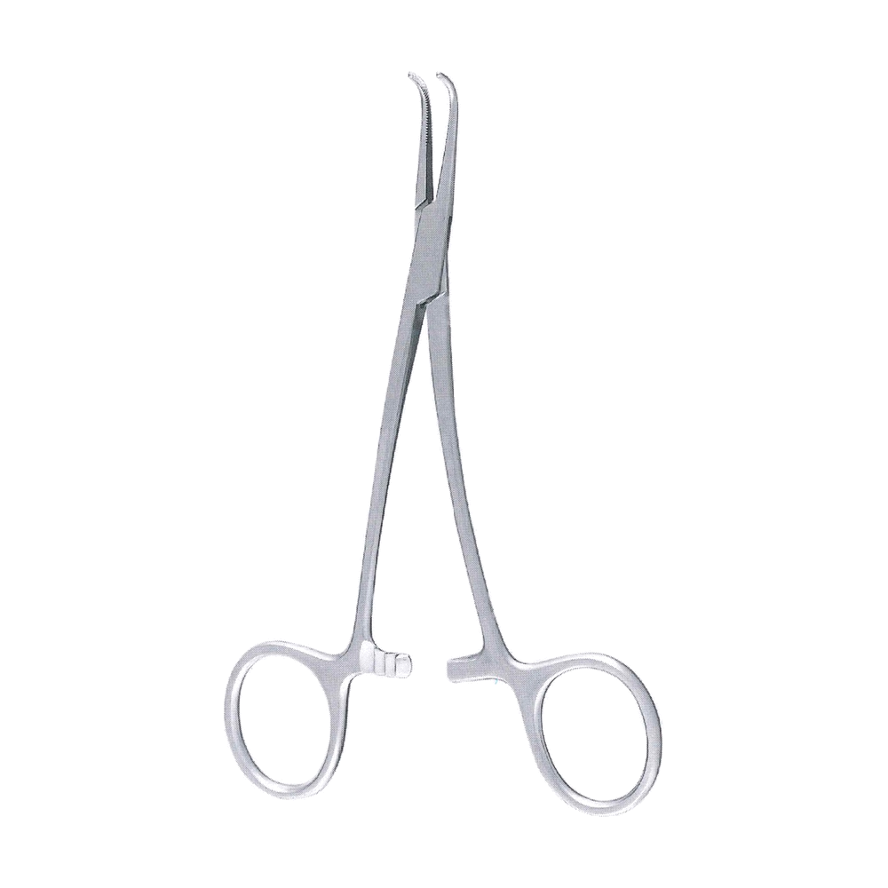 Mixter Forceps, Lee Modif. 13.3 cm, 5 1/4", Curved Jaws and Angled Shanks, Delicate (MB6-172)
