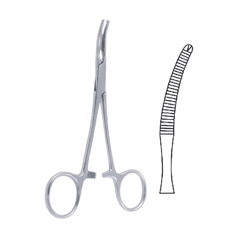 Baby-Mikulicz Haemostatic Tissue Forceps 14 cm, 5 1/2", 1x2 Teeth (MB6-199)