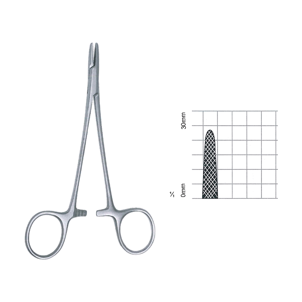 Baumgartner Needle Holders 24.8 cm, 9 3/4", Serrated-Solid (MB7-025)