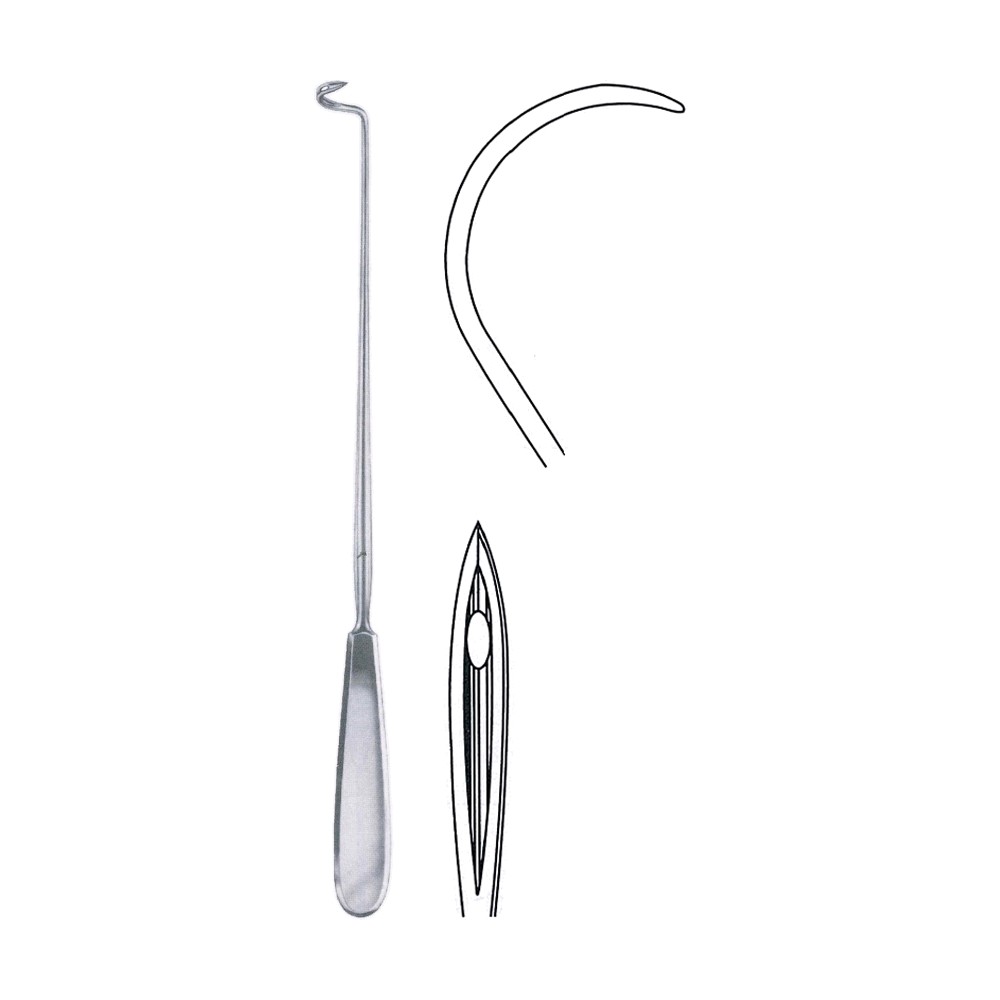 Deschamps Needle 27 cm, 10 3/4", Sharp, for Right Hand (MB7-418)