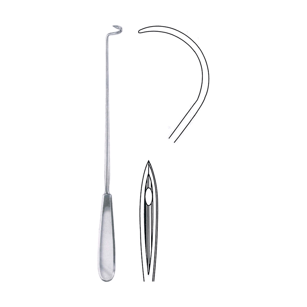 Deschamps Needle 27 cm, 10 3/4", Sharp, for Left Hand (MB7-419)