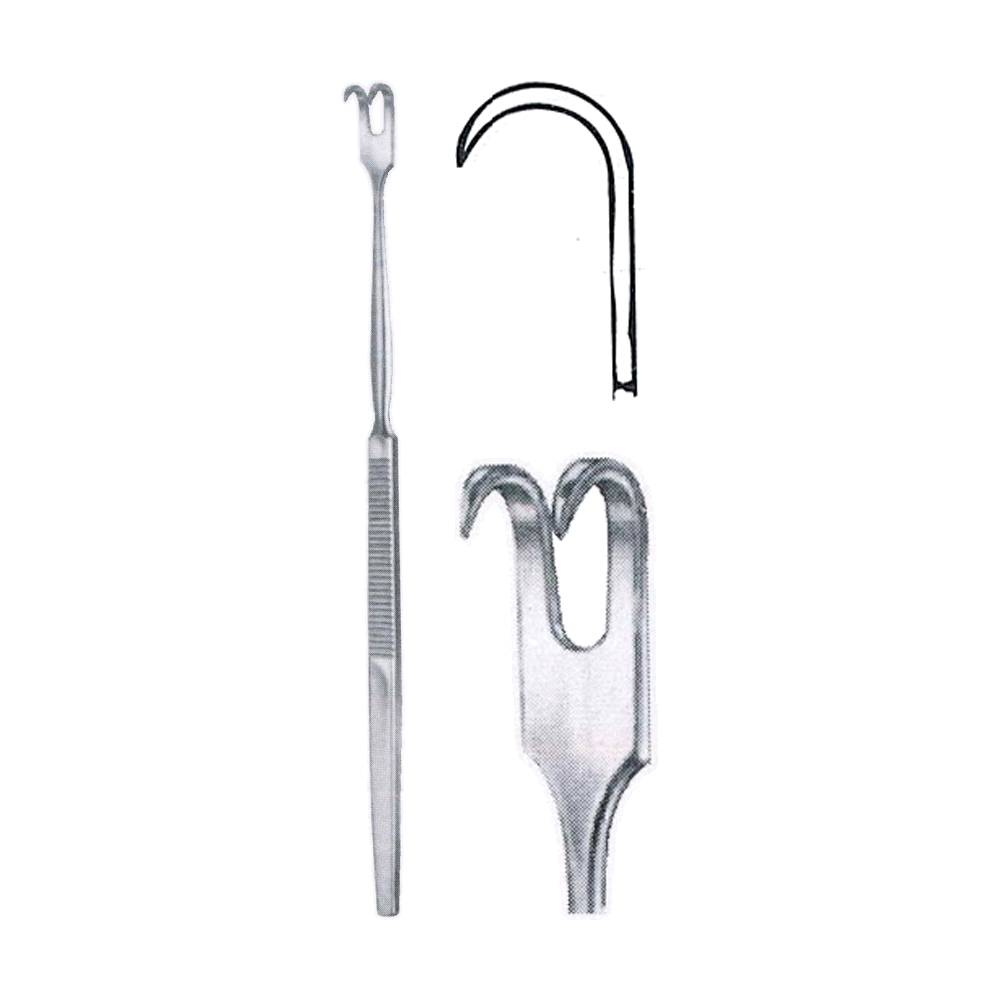 Finger Rake Retractor 16.5 cm, 6 1/2", Two Prong, Sharp (MB8-068)