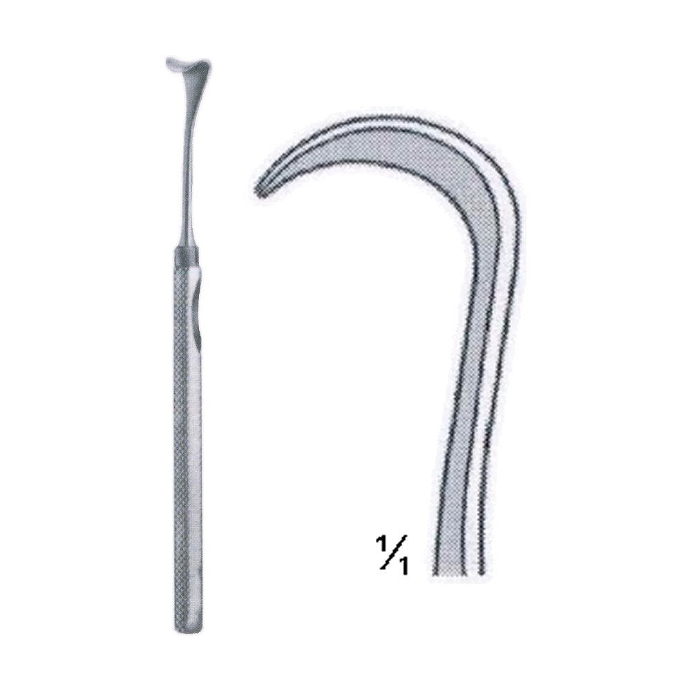 Mannerfelt Hooklet Retractor 15.5 cm, 6", 12 x 12 mm, Fig. 1 (MB8-129)