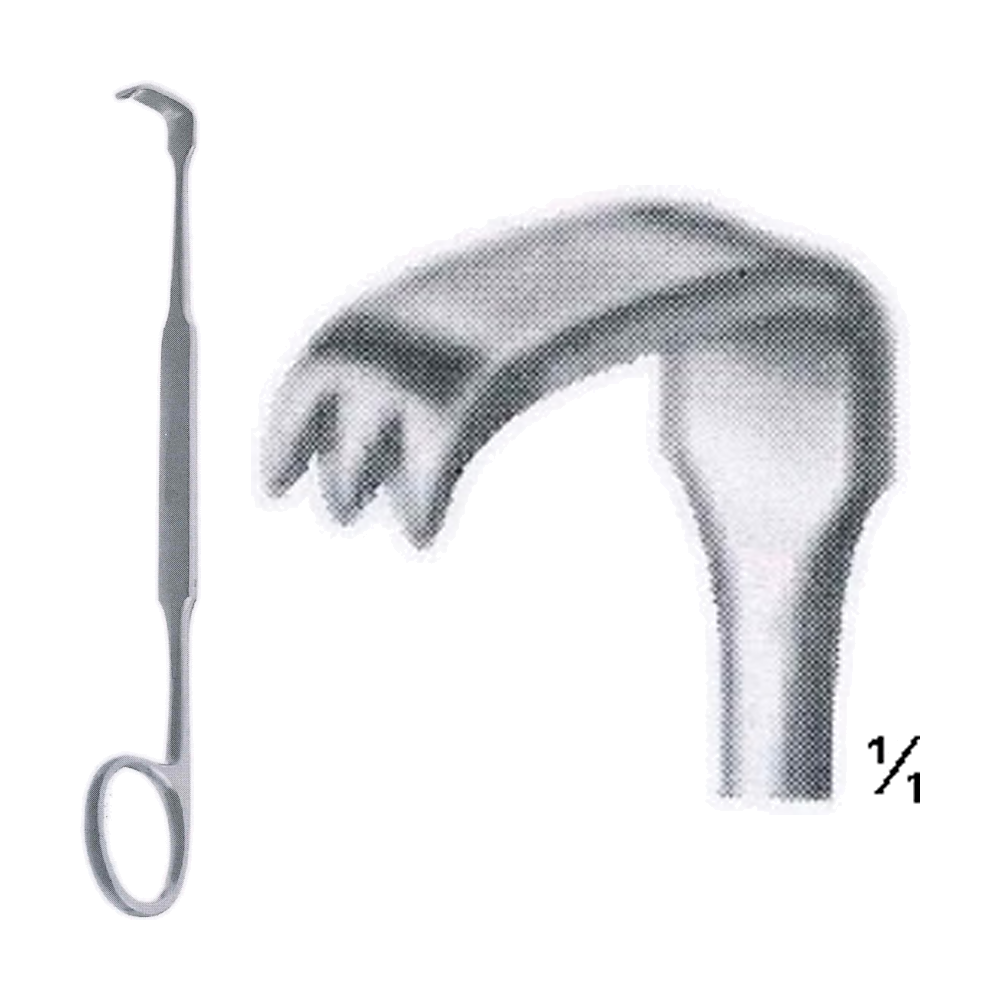 Meyerding Finger Retractor 18 cm, 7", Long Toothed Blade, 3/16" x 5/8", 5 x 16 mm (MB8-250)