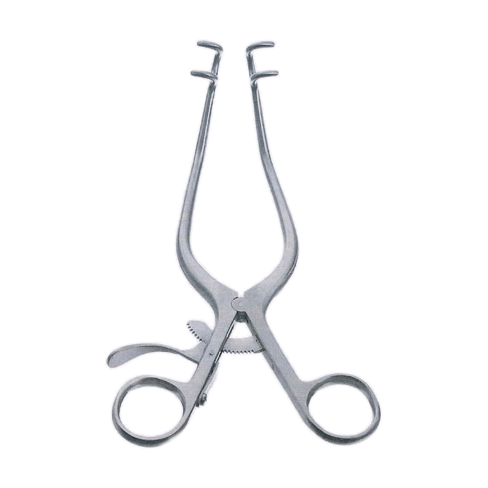 Kolbel Soft Tissue Retractor 18 cm, 7", Angled, 2 x 2 Pronged (MB8-501)