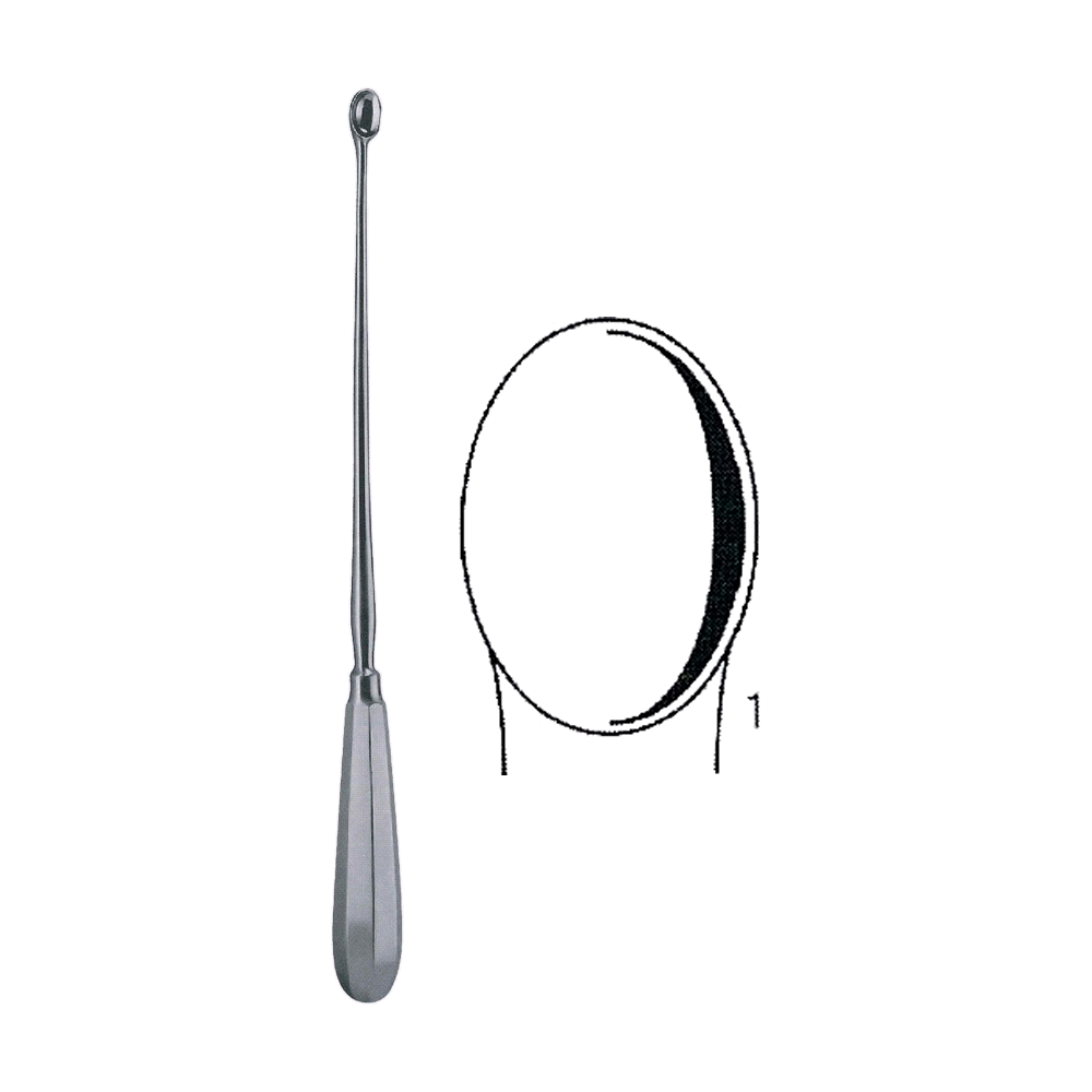 Schroeder Bone Curette, Sharp / Rigid 30.0 cm, 12", Size 6 (MB9-457)
