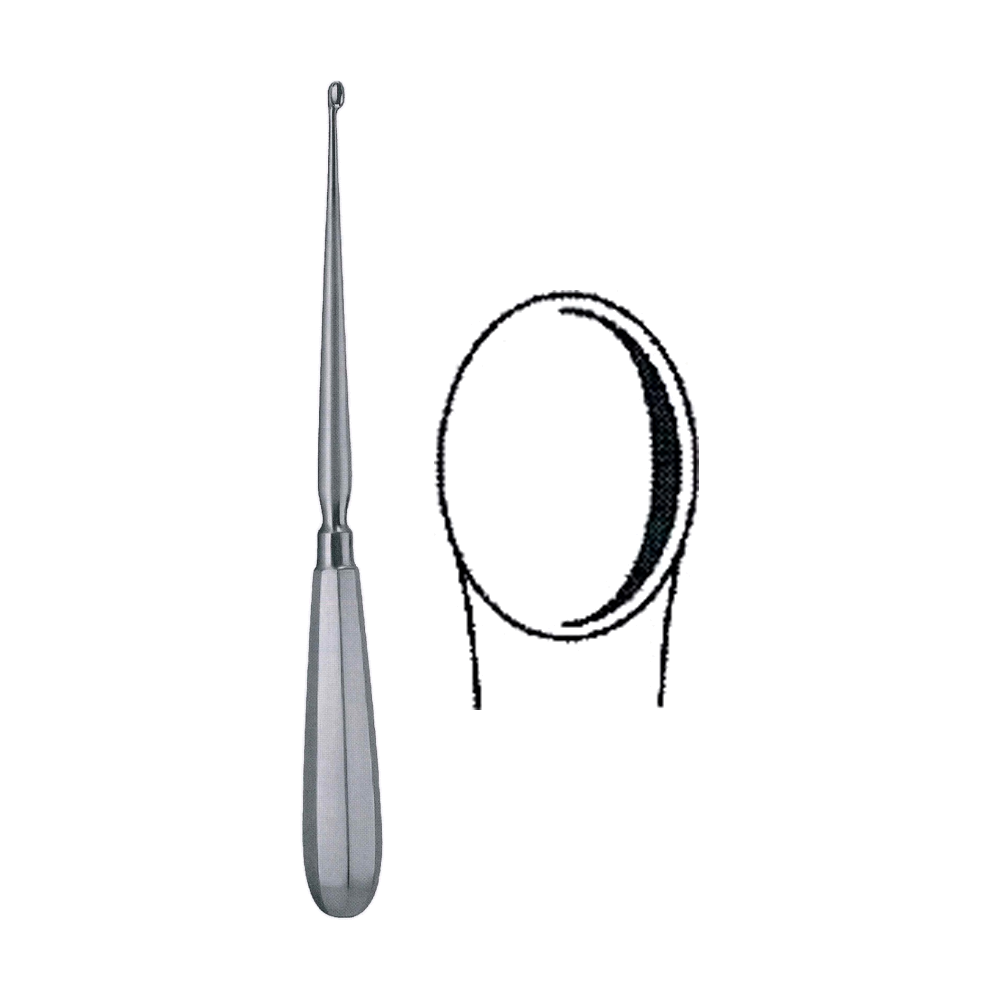 Simon Bone Curette, Sharp / Rigid 25.0 cm, 9 3/4", Size 1 (MB9-462)