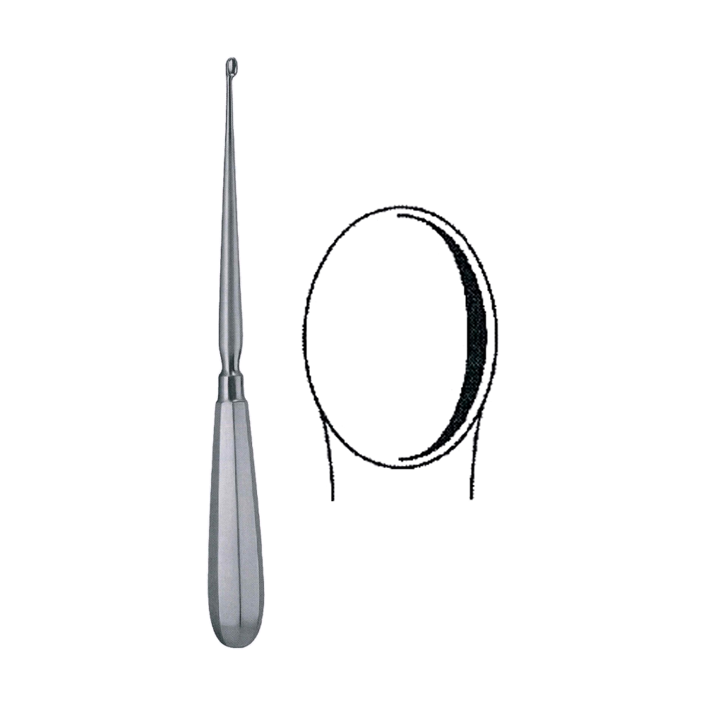 Simon Bone Curette, Sharp / Rigid 25.0 cm, 9 3/4", Size 4 (MB9-465)