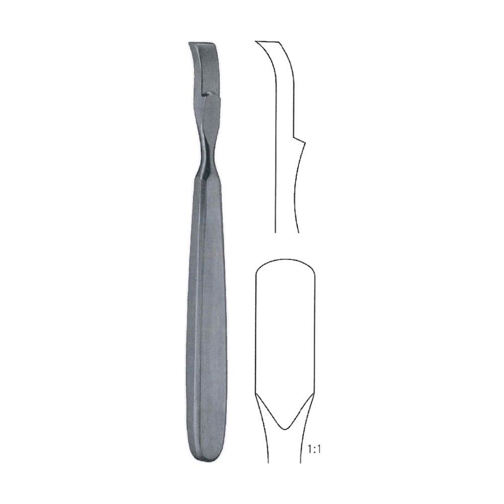 Farabeuf-Collin Elevator 16 cm, 6 1/4", 11 mm, Curved (MB9-532)