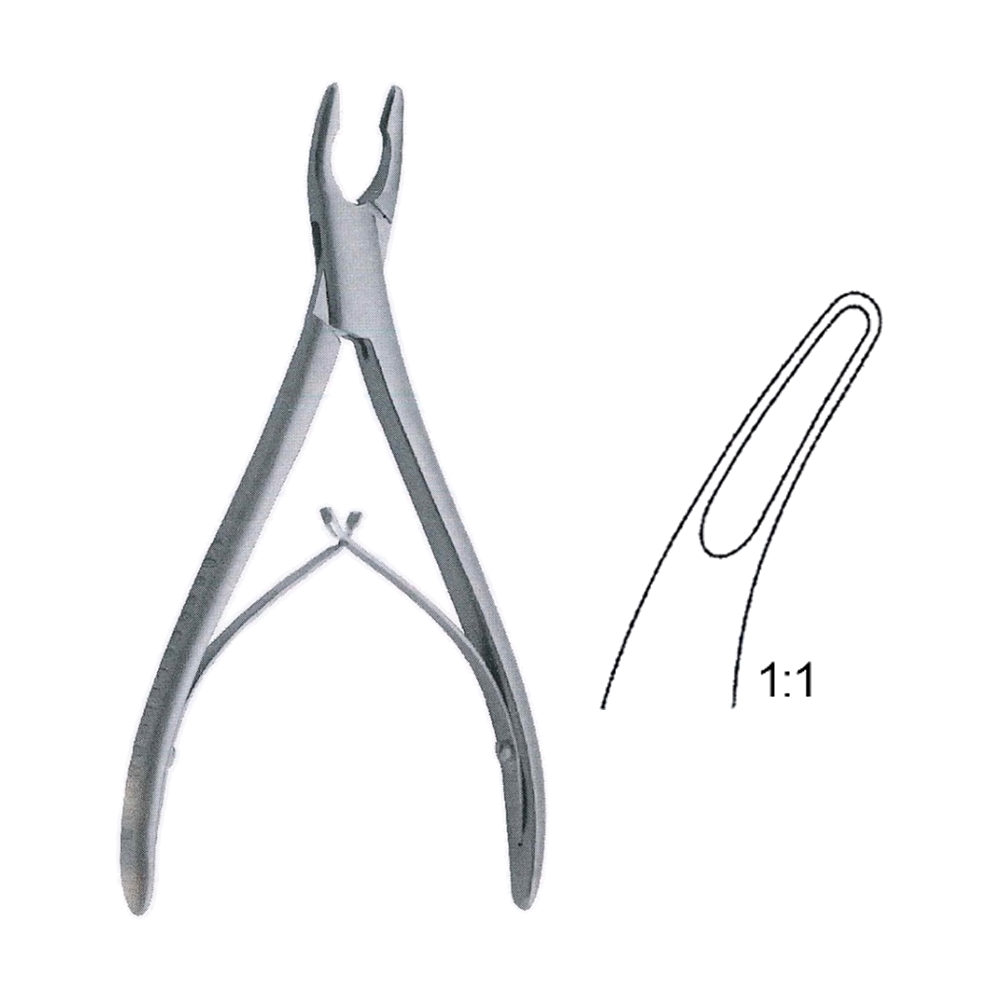Luer Bone Rongeur, Single Action, Curved, 8 x 12 mm 15 cm, 6", Fig. 2 (MB9-656)