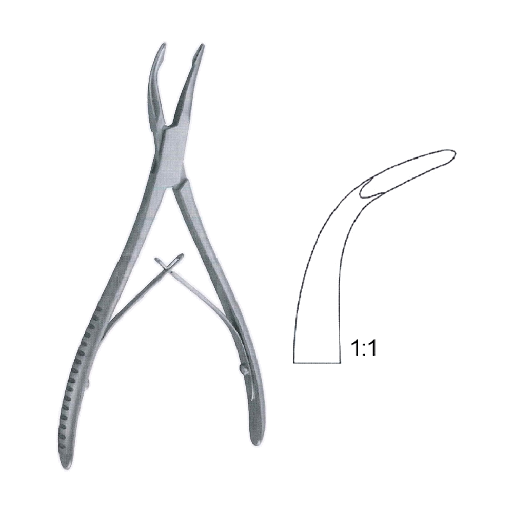 Stellbrink Bone Rongeur 17.5 cm, 7", Strongly Curved (MB9-668)