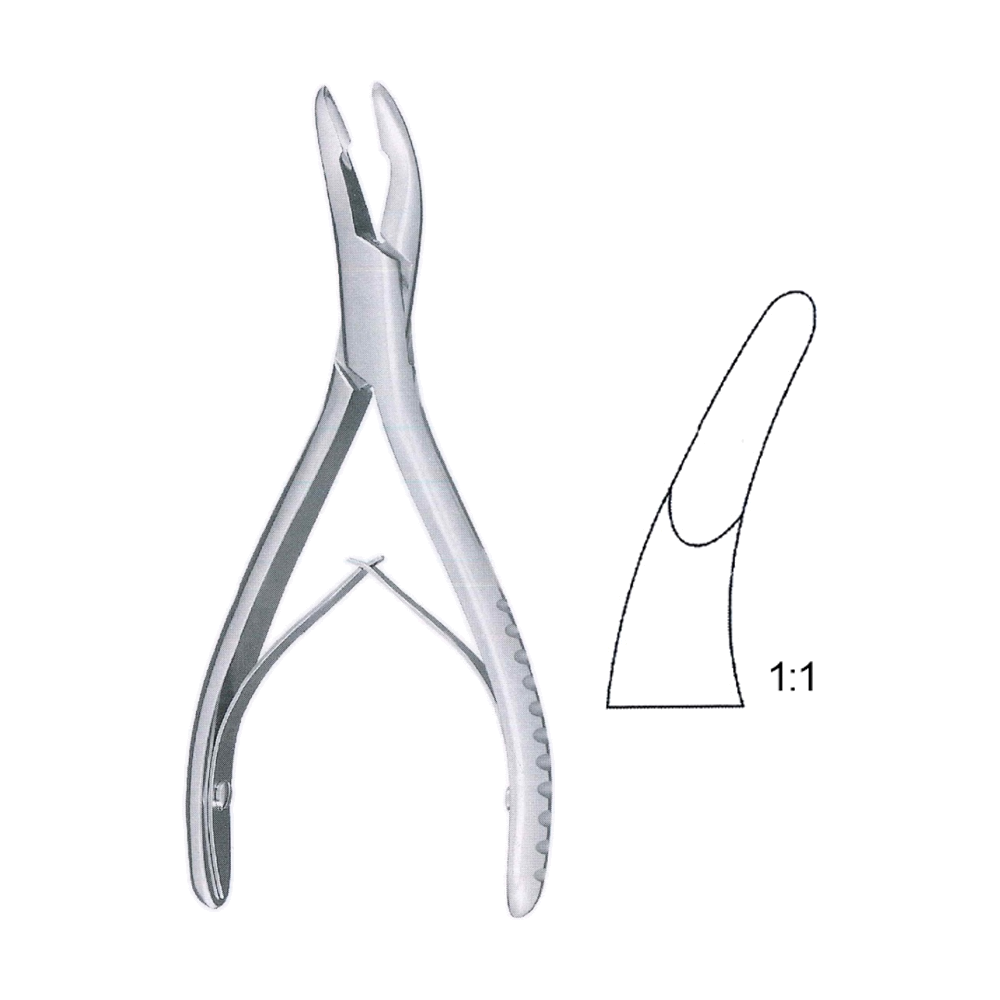 Hartmann Bone Rongeur 18.5 cm, 7 1/4", Single Action, Curved, 4 x 14 mm (MB9-678)