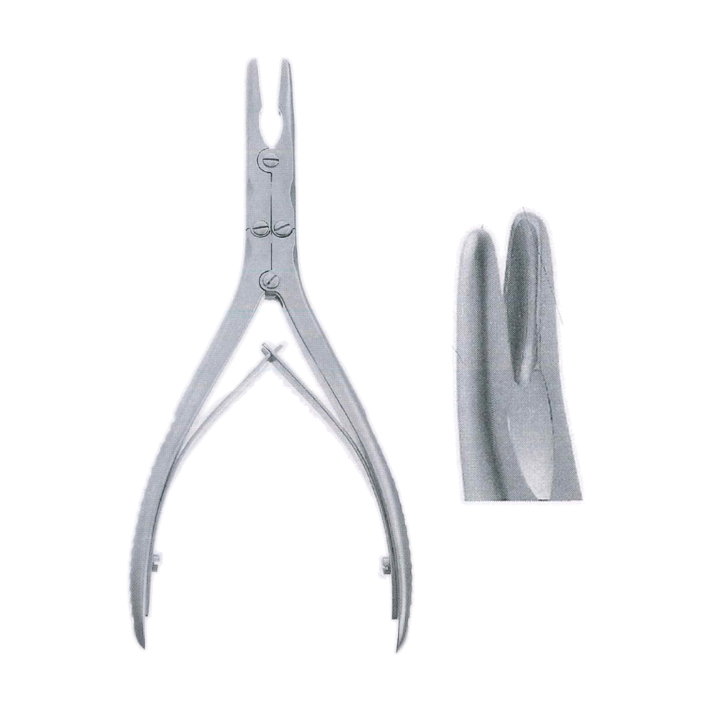 Zaufal-Jansen Bone Rongeur 18 cm, 7", Double Action, Curved, 5 x 15 mm (MB9-686)