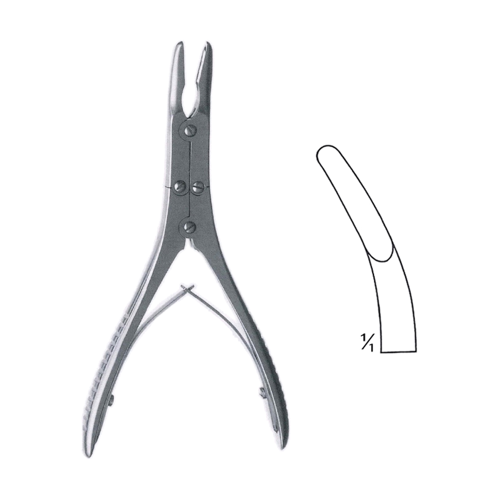 Ruskin-Mini Bone Rongeur 15.25 cm, 6", Curved, 18 x 5 mm (MB9-744)