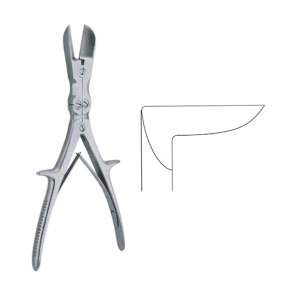 Stille-Liston Bone Cutting Rongeur Forceps 27 cm, 10 3/4", Angled 90° (MB9-764)