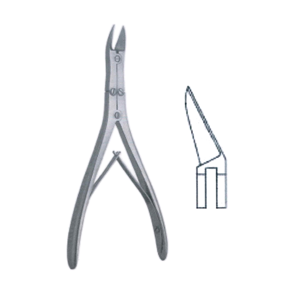 Mc Indoe Bone Cutting Rongeur Forceps 17.5 cm, 7", Curved (MB9-782)