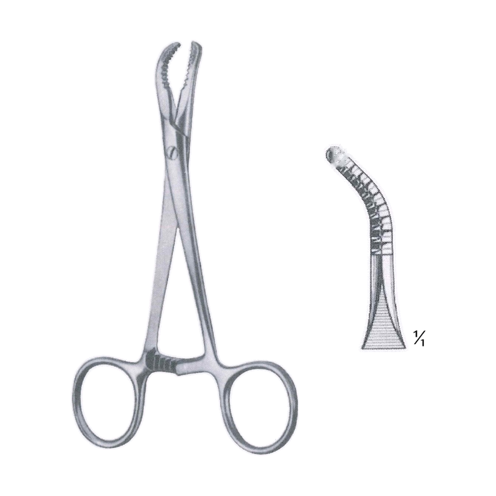 Bone Reduction Orthopedic Forceps 13.5 cm, 5 1/2", Angled Serrated (MB9-830)