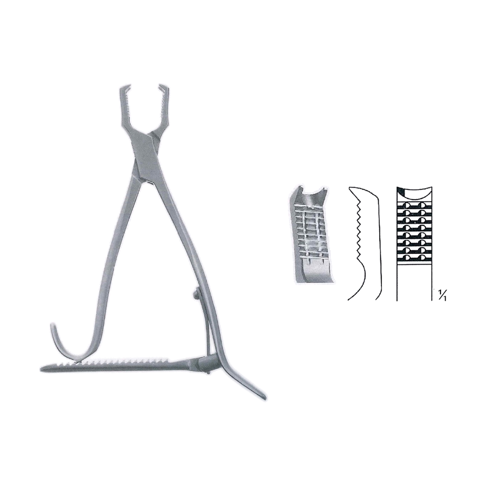 Kern Bone Holding Forceps 17 cm, 6 3/4", With Ratchet (MB9-858)