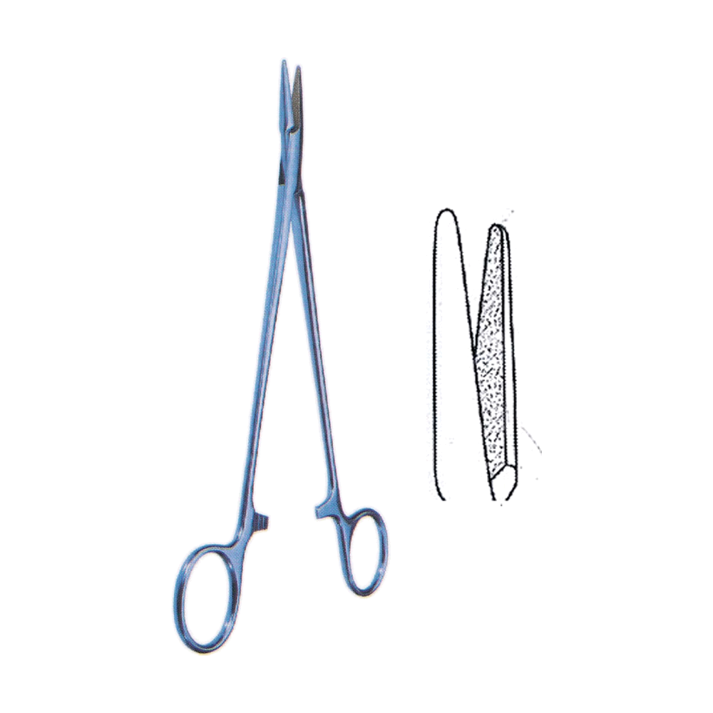 Titanium DeBakey Needle Holders, Ring Handle 16 cm, 6 1/4", TC-Coated Jaws, Straight (MBT7-360)