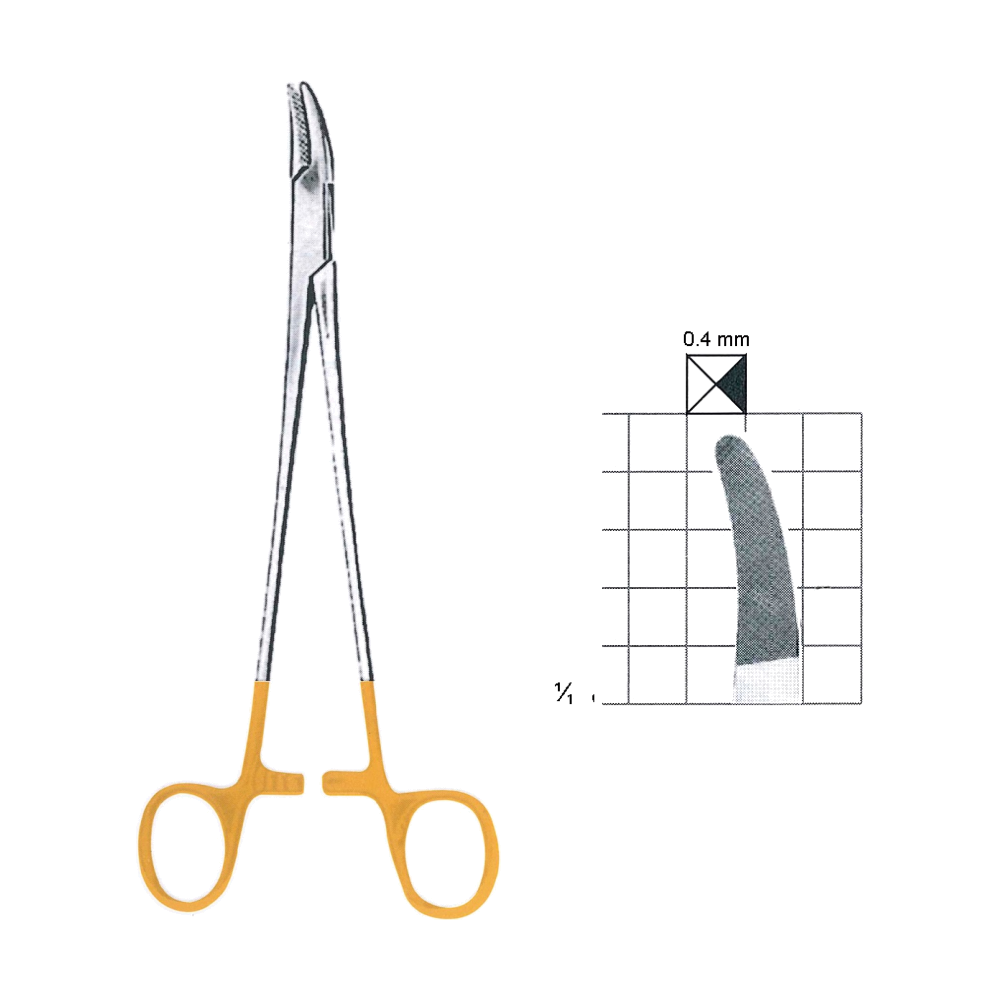 Heaney-Gyne Needle Holders T.C. 26 cm, 10 1/4", Curved, Tungsten Carbide, Serrated-Solid (MBTC7-267)