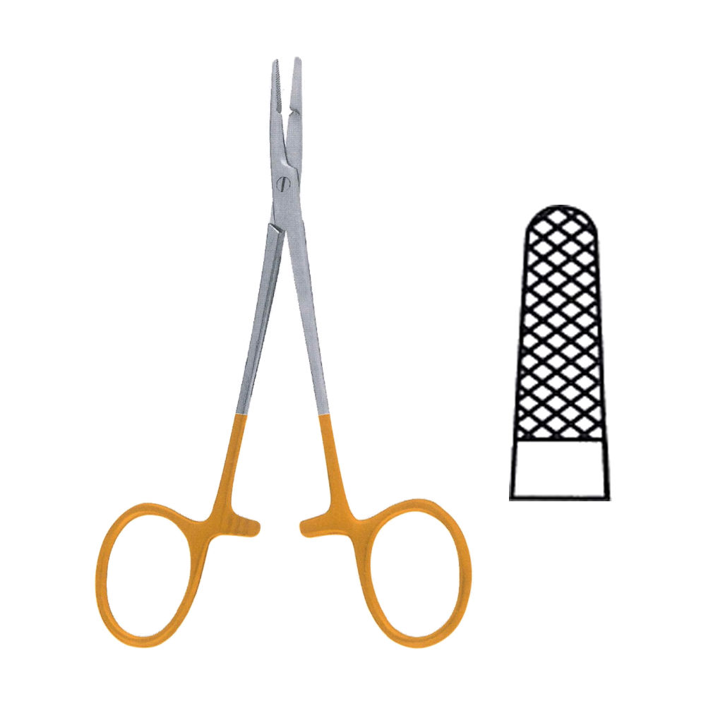 Olsen-Hegar Needle Holders T.C. 17 cm, 6 3/4", Serrated-Solid (MBTC7-292)