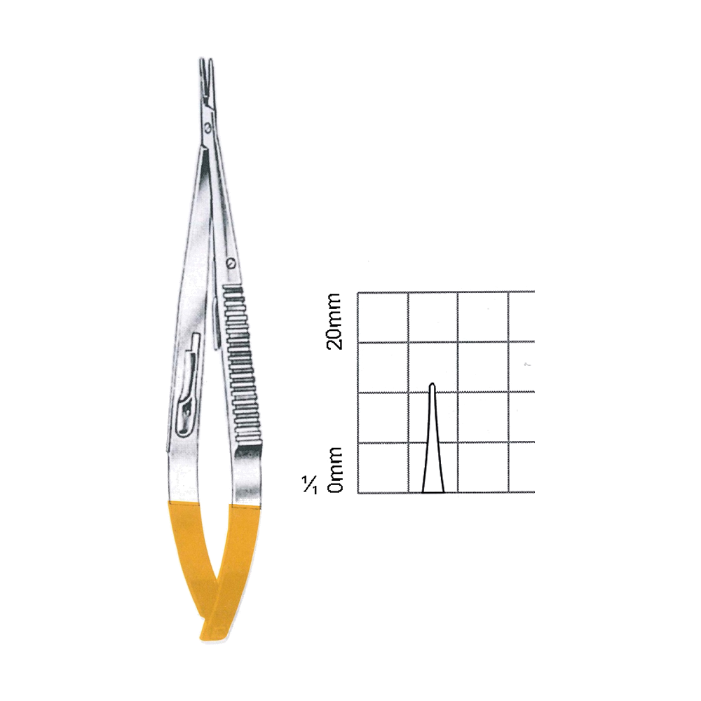 Castroviejo Needle Holders T.C. 14 cm, 5 1/2", Straight, Smooth, Fine Tip (MBTC7-303)